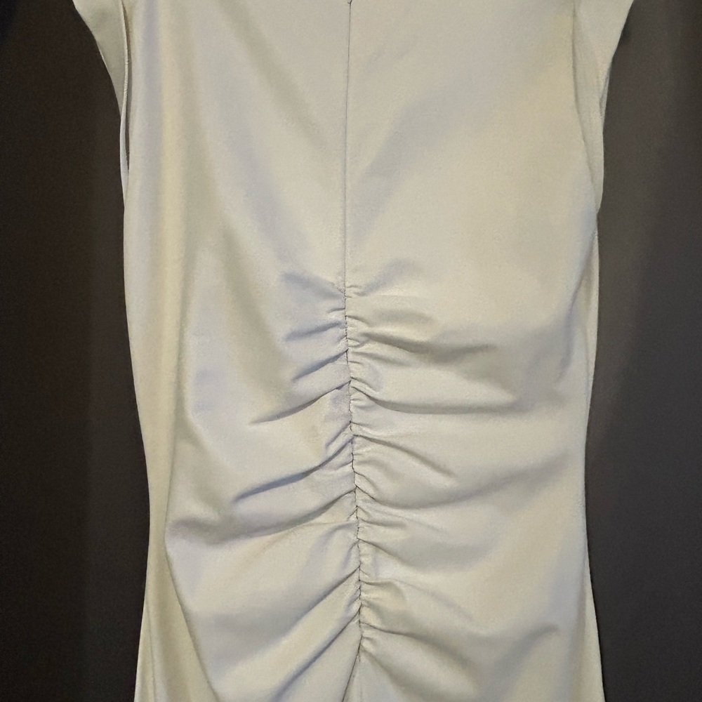 Edge White Ruched Blouse